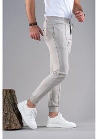 Resim Slimfit Dar Paça Beli Lastikli İplikli Likralı Jogger Pantolon 001 