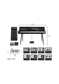 Resim Jwin Sapphire Sdp-115 Çekiç Aksiyonlu 88 Tuşlu Dijital Piyano - Siyah 