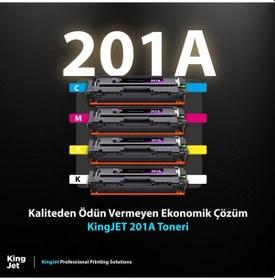 Resim Kingjet Hp Uyumlu 201a Standart Kapasiteli 4 Renk Takım Toner Çipli M252dw İle Uyumlu 