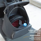 Resim Elektrikli Scooterlar, Bisikletler ve Motosikletler için Büyük Kapasiteli Siyah Oxford Kumaş Asılı Depolama Çantası - Çok Bölmeli Dayanıklı Düzenleyici, Scooter Çantası 