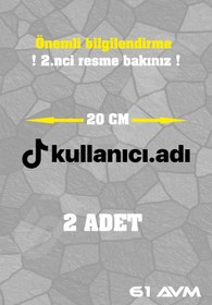 Resim 61 AVM Kişiye Özel Tiktok Logolu Kullanıcı Adı Sticker Folyo - 2 Adet 20 Cm - Siyah - 