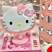 Resim Sanrio Hello Kitty Katlanabilir Makyaj Aynası - Sevimli Pembe & Beyaz Karikatür Tasarım, Cilalı Plastik Çerçeve, Döner Tabanlı Taşınabilir Makyaj Aynası, Pil Gerektirmez, Seyahat veya Ev Kullanımı İçin Mükemmel 