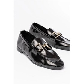 Resim 303 Siyah Rugan Toka Aksesuarlı Günlük Kadın Babet Çok Renkli 