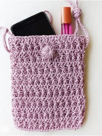 Resim VALAR Yazlık Hasır Çanta / Telefon Çantası Lila 