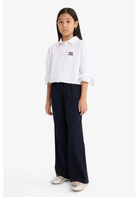 Resim Defacto Kız Çocuk Straight Wide Geniş Bol Paça Pantolon F2432a825aunv113 Lacivert 