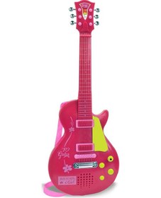 Resim Bontempi Elektronik Pembe Gitar 56cm. Tuşu Telli Ve Askılı 