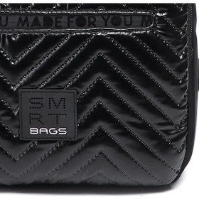 Resim Smart Bags Parlak Kumaş Küçük Boy Askılı Kadın Sırt Çantası 3250 Siyah - Lila 