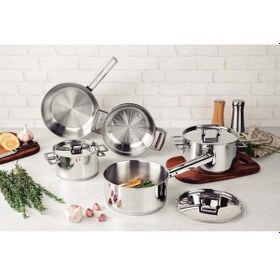 Resim Tramontina Brava 8 Parça Tencere Seti İnox 