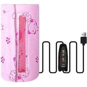 Resim Xhltd USB Bebek Besleme Şişesi Isıtmalı Kapak Şişe Isıtıcı Taşınabilir Seyahat Süt Isıtıcı (Pembe) (Yurt Dışından) 