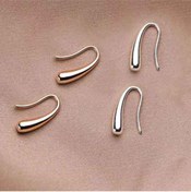 Resim TONSTYLE Ts000736 - Gümüş Rengi Damla Şeklinde 925 Ayar Gümüş H.ürün Kadın Küpe 1,5 Cm 