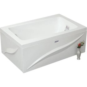 Resim Nebraska Mini Dikdörtgen Küvet 120x80, H43 (Gövde + Metal Ayak + 4 Yön Panel) 