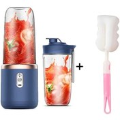Resim Topshop1 Taşınabilir Blender + Fırça Seti, 2 Bardak, 6 Bıçaklı, Usb Şarjlı, 430g Kapasiteli 
