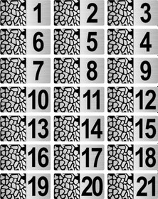 Resim Metal Kapı Masa Dolap Posta Kutusu Numarası 7X14 cm Gümüş Renk (1…21) 