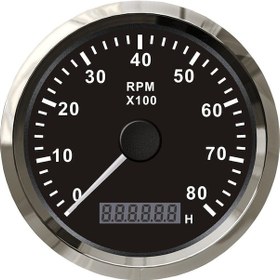 Resim Tekne Devir Göstergesi. Siyah. Mors. 8000Rpm. Motor Zaman Saatli 