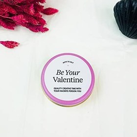 Resim giftmoda Be Your Valentine Tasarımlı Kokulu Teneke Mum (Beyaz) 