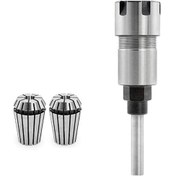 Resim 1/4 Inç Shank Er16 Yönlendirici Pens Uzatma Çubuğu Pens Aynaları Adaptörü İle 2 Adet Yaylı Yüksük Seti 6.5mm Ve 8mm 