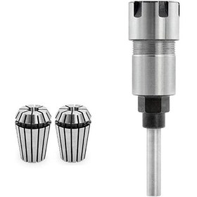 Resim 1/4 Inç Shank Er16 Yönlendirici Pens Uzatma Çubuğu Pens Aynaları Adaptörü İle 2 Adet Yaylı Yüksük Seti 6.5mm Ve 8mm 