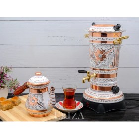 Resim Eriza 2.9 Litre 220V Elektrikli Işlemeli Bakır Semaver 