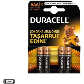 Resim PİL AAA İNCE KALEM ALKALIN (4 ADET) DURACELL 