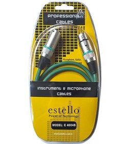 Resim Estello E4004B Yeşil 8 Metre Xlr Erkek-Xlr Dişi Ara Kablo 