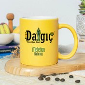 Resim İsme Özel Dalgıç Sarı Kupa Bardak 