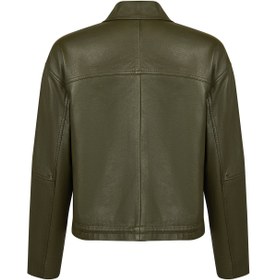 Resim Madlen Kadın Yeşil Oversize Deri Ceket - Haki / 