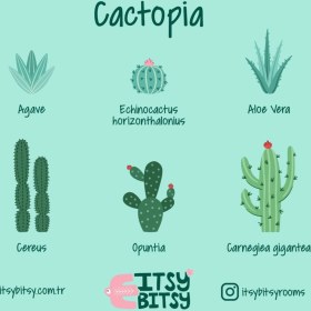 Resim Yeşil Kaktüs Desenli Çocuk ve Bebek Odası Masa Aydınlatması 
