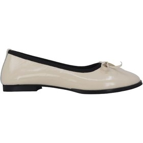 Resim Disparita 252006r Hakiki Rugan Deri Kadın Babet Ayakkabı Bej 