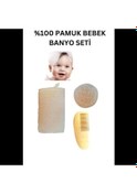 Resim %100 Pamuk Bebek Banyo Seti 