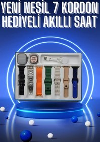 Resim Akıllı Saat 7 Kordon Hediyeli Takvim Alarm Nabız Ölçer Bildirim Görme Sesli Görüşme 