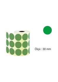 Resim Tanex Nokta Etiket 30 MM 2000 Adet Yeşil 