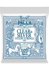 Resim Ernie Ball 2403 Ernesto Palla Nylon Clear and Silver Tie-On Klasik Gitar Teli 