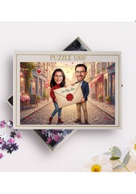 Resim Bk Gift Kişiye Özel Sevgili Karikatürlü 1000 Parça Profesyonel Puzzle-4, 1000 Puzzle, Sevgililer Günü Hediyesi, Sevgiliye Hediye Kobitmeyencom36174 Bk 