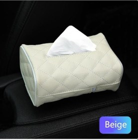 Resim Novahub Bej Pu Deri Doku Kutusu Peçete Tutucu Oto Kağıt Kapak Kılıf Organizatör Havlu Tutucu Kutuları Banyo Araba Odası Araba-şekillendirici Bej 