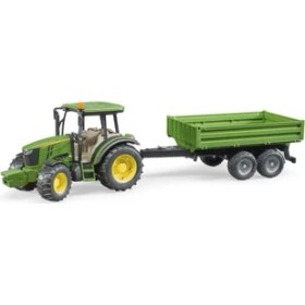 Resim Bruder John Deere 5115M Traktör Ve Römork - BR02108 Detaylı Oyuncak Araç 58.5x12.7x16 cm 