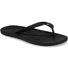 Resim Crocs Flip 210089-001 Unisex Logolu Parmak Arası Çizgili Rahat Destekleyici Tabanlı Terlik 