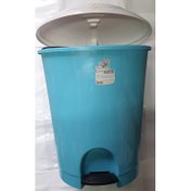 Resim Bee Home Plastik İç Kovalı Turkuaz Pedallı Basmalı 33 Litre Çöp Kovası Kutusu - 49X37X42 Cm 