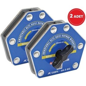 Resim Çırak-25m/a Manyetik Kaynak Gönyesi 2 Adet On-off Anahtarlı 6 Açı 