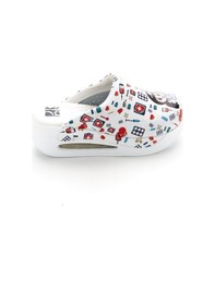 Resim Drmoon Hemşire Desenli Airmax Taban Hakiki Deri Sabo Kadın Terlik Beyaz 