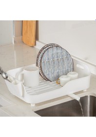 Resim Porsima Akl-060 Beyaz Lüks Tabaklık Bulaşıklık Su Akıtma Kanallı Beyaz 