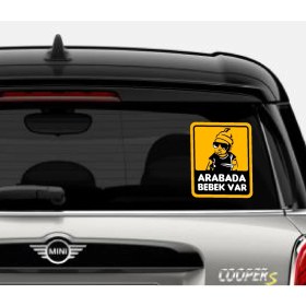 Resim Sticker Dizayn Arabada Bebek Var Sticker, Araba Oto Motosiklet Karavan Sticker 00650 