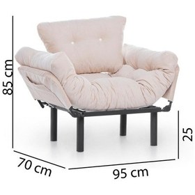 Resim Pafu Nitta Tekli Kanepe - Krem 