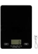Resim Kosona Ev Çekirdeği Dijital Mutfak Terazi - Hassas Sensörlü, Cam Platform, Usb Şarjlı, Çok Birimli Siyah 