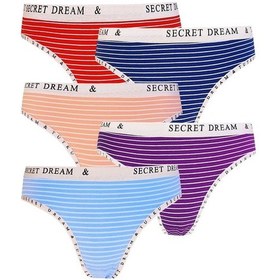 Resim 5Li Kadın Pamuklu Secret Bikini Külot Iç Çamaşırı Kaliteli Diana-M-L-Karışık Çok Renkli 