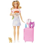 Resim Barbie Seyahatte Bebeği ve Aksesuarları HJY18 