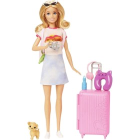 Resim Barbie Seyahatte Bebeği ve Aksesuarları HJY18 