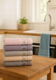 Resim 6'lı Mutfak Havlusu Seti 30x50 cm%100 Pamuk Doku Yumuşak Clara 