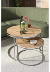 Resim Uslucan Alışveriş Orta Sehpa Ikili Lüx Specıal Gümüş Ceviz Çok Renkli 