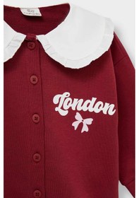 Resim Defacto Kız Bebek Büyük Yaka Baskılı Düğmeli Okul Hırkası F3756a525aubr285 Bordo 