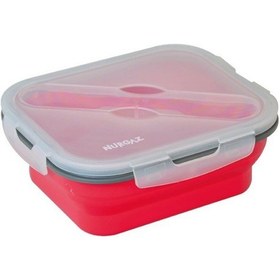 Resim Nurgaz Ng 188 Silikon Katlanabilir Tek Gözlü Yemek Seti Kırmızı Çok Renkli 